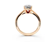 Solitaire Engagement Ring Setting for Radiant Cut Center with Knife Ridge Band and Claw Prong Head in Rose Gold