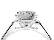 Solitaire Engagement Ring Setting for Princess Cut Center with Channel Accents and Prong Head in Sterling Silver