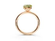 Low-Set Solitaire Engagement Ring Setting for Fancy Yellow Heart-Shaped Center with Thin Plain Band and Prong Head in Rose Gold