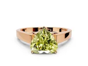 Solitaire Engagement Ring Setting for Fancy Yellow Heart-Shaped Center with Tapered Split Shoulders and Prong Head in Rose Gold