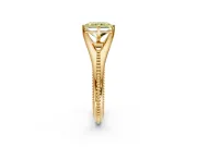 Solitaire Engagement Ring Setting for Fancy Yellow Radiant Cut Center with Milgrain Cathedral Band and Prong Head in Yellow Gold