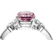 Solitaire Engagement Ring Setting for Fancy Pink Radiant Cut Center with Marquise Flower Shoulders and Prong Head in White Gold
