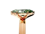 Solitaire Engagement Ring Setting for Fancy Green Marquise Center with Wide Knife Ridge Band and Prong Head in Rose Gold