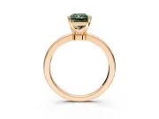 Solitaire Engagement Ring Setting for Fancy Green Radiant Cut Center with Plain Band and Tulip Prong Head in Rose Gold
