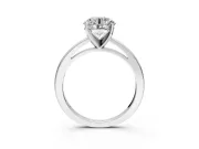 Solitaire Engagement Ring Setting for Round Cut Center with Basket Rail and Prong Head in Platinum
