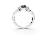 Solitaire Engagement Ring Setting for Fancy Green Radiant Cut Center with Twisted Band and Scroll Prong Head in Sterling Silver