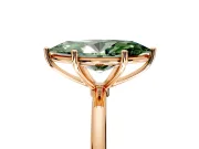 Solitaire Engagement Ring Setting for Fancy Green Marquise Center with Straight Thin Band and Prong Head in Rose Gold