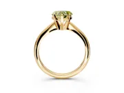 Solitaire Engagement Ring Setting for Fancy Yellow Heart-Shaped Center with Knife Ridge Band and Claw Prong Head in Yellow Gold
