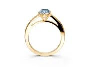 Solitaire Engagement Ring Setting for Fancy Blue Marquise Center with Flat-Sided Plain Band and Prong Head in Yellow Gold
