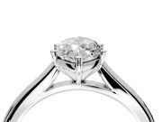 Solitaire Engagement Ring Setting for Marquise Center with Narrow Cathedral Band and Prong Head in Sterling Silver
