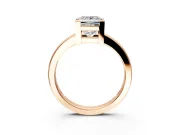 Solitaire Engagement Ring Setting for Princess Cut Center with Plain Band and Flat Tab Prong Head in Rose Gold