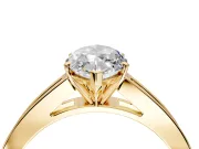 Solitaire Engagement Ring Setting for Marquise Center with Princess Cut Channel Band and Prong Head in Yellow Gold