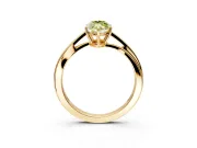 Solitaire Engagement Ring Setting for Fancy Yellow Marquise Center with Plain Bypass Twist Band and Prong Head in Yellow Gold