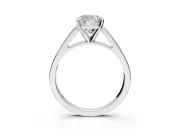 Solitaire Engagement Ring Setting for Cushion Cut Center with Tapered Split Shoulders and Prong Head in White Gold