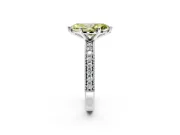 Milgrain Pave Engagement Ring Setting for Fancy Yellow Marquise Center with Accent Band and Prong Head in Platinum