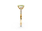 Solitaire Engagement Ring Setting for Fancy Yellow Radiant Cut Center with Channel Accents and Prong Head in Yellow Gold