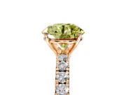 Solitaire Engagement Ring Setting for Fancy Yellow Round Cut Center with Large Accent Band and Prong Head in Rose Gold