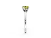 Solitaire Engagement Ring Setting for Fancy Yellow Round Cut Center with Basket Rail and Prong Head in Sterling Silver