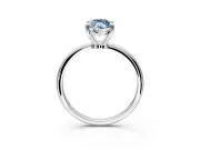 Minimalist Solitaire Engagement Ring Setting for Fancy Blue Marquise Center with Thin Band and Prong Head in Platinum