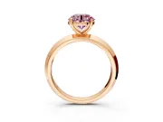Solitaire Engagement Ring Setting for Fancy Pink Round Cut Center with Wide Knife Ridge Band and Prong Head in Rose Gold