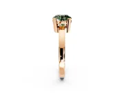 Solitaire Engagement Ring Setting for Fancy Green Round Cut Center with Plain Band and Flat Tab Prong Head in Rose Gold
