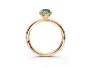 Low-Set Solitaire Engagement Ring Setting for Fancy Green Marquise Center with Thin Plain Band and Prong Head in Rose Gold