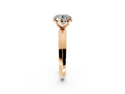 Solitaire Engagement Ring Setting for Round Cut Center with Wide Knife Ridge Band and Prong Head in Rose Gold