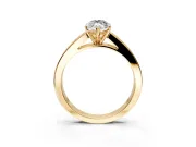 Solitaire Engagement Ring Setting for Marquise Center with Princess Cut Channel Band and Prong Head in Yellow Gold