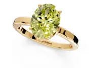 Hidden Halo Engagement Ring Setting for Fancy Yellow Oval Center with Wide Flat Plain Band and Prong Head in Yellow Gold