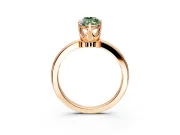 Solitaire Engagement Ring Setting for Fancy Green Marquise Center with Plain Band and Tulip Prong Head in Rose Gold