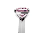 Solitaire Engagement Ring Setting for Fancy Pink Princess Cut Center with Wide Knife Ridge Band and Prong Head in Platinum