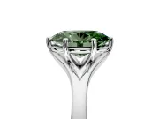 Solitaire Engagement Ring Setting for Fancy Green Oval Center with Plain Split Shank and Prong Head in Platinum