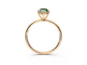 Solitaire Engagement Ring Setting for Fancy Green Marquise Center with Straight Thin Band and Prong Head in Rose Gold