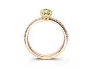 Solitaire Engagement Ring Setting for Fancy Yellow Pear-Shaped Center with Large Accents and Prong Head in Rose Gold