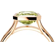 Solitaire Engagement Ring Setting for Fancy Yellow Asscher Cut Center with V Split Shank and Bezel Head in Rose Gold