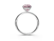 Solitaire Engagement Ring Setting for Fancy Pink Princess Cut Center with Plain Band, Open Basket and Prong Head in Sterling Silver
