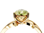 Solitaire Engagement Ring Setting for Fancy Yellow Pear-Shaped Center with Pave and Plain Crossover Band and Prong Head in Yellow Gold