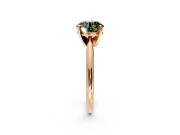 Solitaire Engagement Ring Setting for Fancy Green Round Cut Center with Knife Ridge Band and Claw Prong Head in Rose Gold