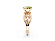 Solitaire Engagement Ring Setting for Fancy Yellow Oval Center with Criss-Cross Accent Band and Prong Head in Rose Gold