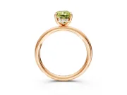 Hidden Halo Engagement Ring Setting for Fancy Yellow Radiant Cut Center with Thin Rounded Band and Prong Head in Rose Gold