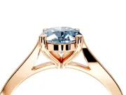 Solitaire Engagement Ring Setting for Fancy Blue Oval Center with Tapered Shoulders and Prong Head in Rose Gold