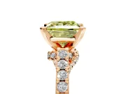 Solitaire Engagement Ring Setting for Fancy Yellow Princess Cut Center with Crossover Accents and Prong Head in Rose Gold