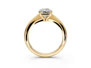 Solitaire Engagement Ring Setting for Radiant Cut Center with Reverse Tapered Band and Prong Head in Yellow Gold
