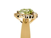 Halo Engagement Ring Setting for Fancy Yellow Heart-Shaped Center with Square Band and Prong Head in Yellow Gold