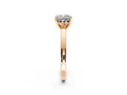 Solitaire Engagement Ring Setting for Cushion Cut Center with Basket Rail and Prong Head in Rose Gold