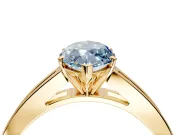 Solitaire Engagement Ring Setting for Fancy Blue Marquise Center with Princess Cut Channel Band and Prong Head in Yellow Gold
