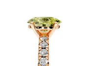 Solitaire Engagement Ring Setting for Fancy Yellow Oval Center with Large Accents and Prong Head in Rose Gold