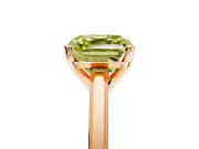 Solitaire Engagement Ring Setting for Fancy Yellow Asscher Cut Center with Flat-Sided Plain Band and Prong Head in Rose Gold