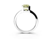Solitaire Engagement Ring Setting for Fancy Yellow Princess Cut Center with Plain Band and Flat Tab Prong Head in Sterling Silver