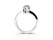 Solitaire Engagement Ring Setting for Fancy Pink Marquise Center with Plain Band and Flat Tab Prong Head in Sterling Silver